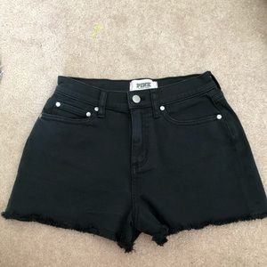 Black jean shorts from pink